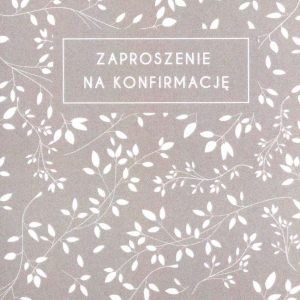 Zaproszenie konfirmacyjne – kwiat szary