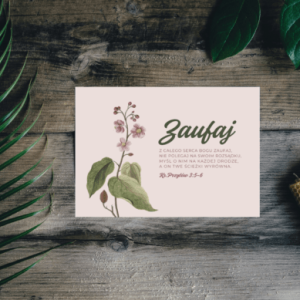 Kartka – Zaufaj – kwiatek
