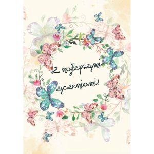 Kartka – Z najlepszymi życzeniami – motyl