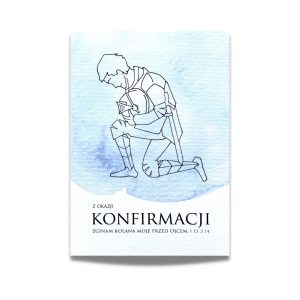 Kartka konfirmacyjna – rycerz – Ef 3,14