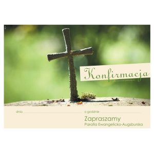 Plakat konfirmacja – poziom krzyż mech