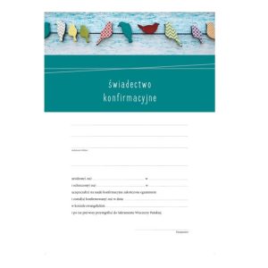 Świadectwo konfirmacyjne – ptaszki