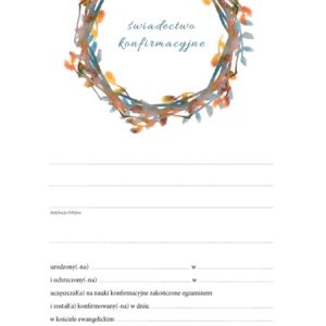 Świadectwo konfirmacyjne – wianek 2